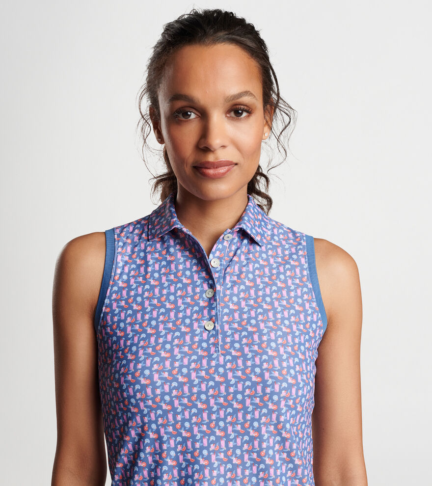 Paloma Sleeveless Banded Button Polo image number 5