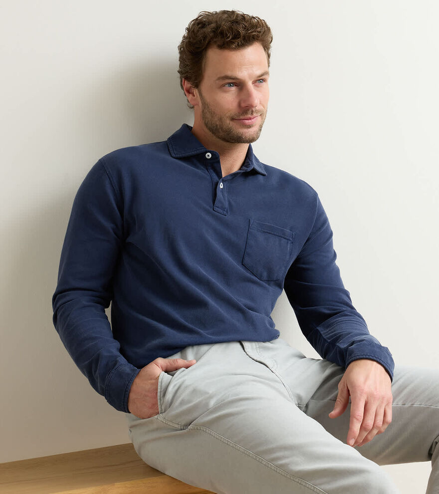 Everyday Piqu&eacute; Long Sleeve Polo - Alternate Image 1