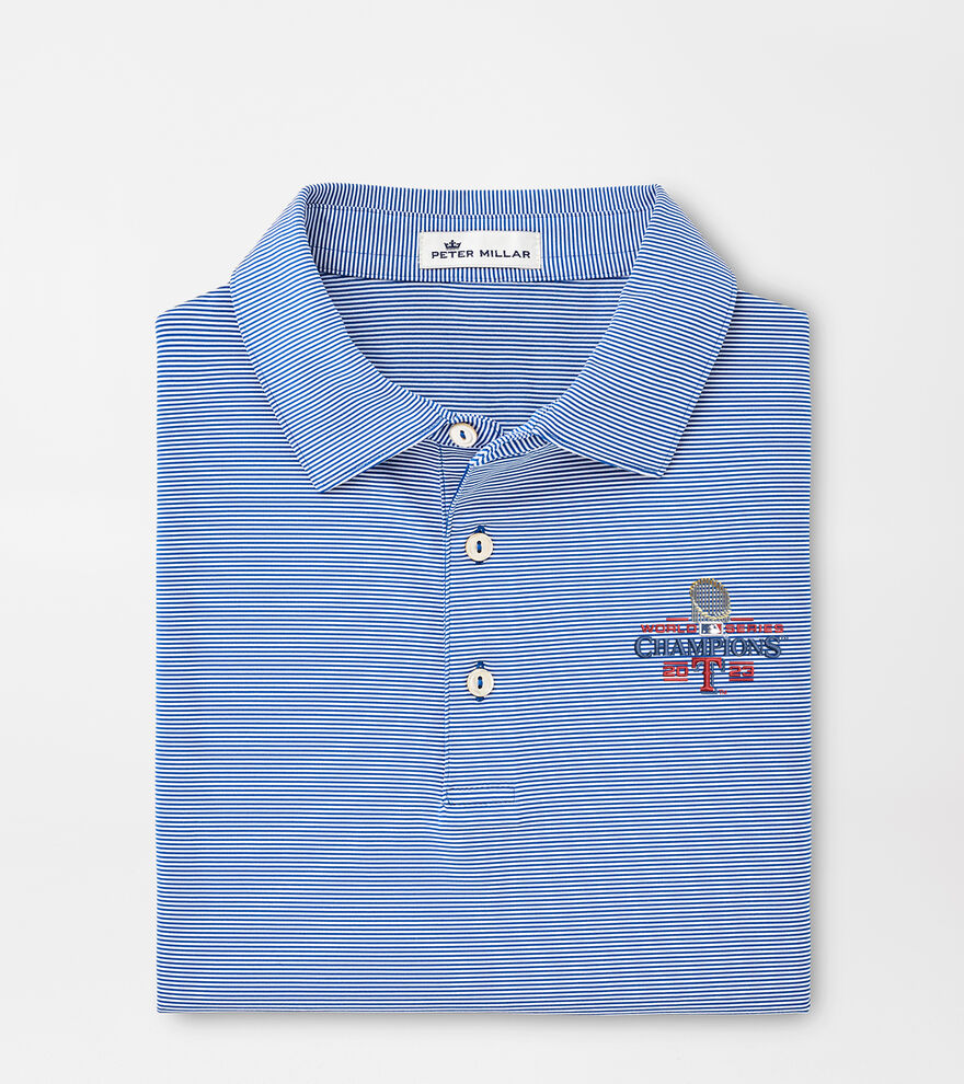 Texas Rangers World Series Jubilee Stripe Performance Polo | Men's MLB