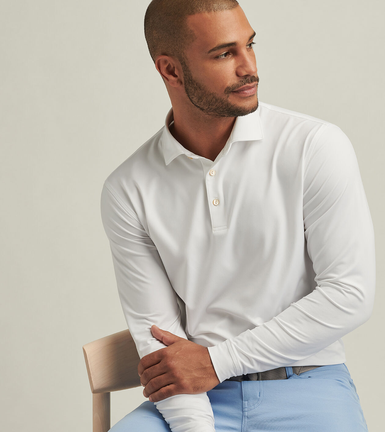 Long sleeve polo shorts hot sale