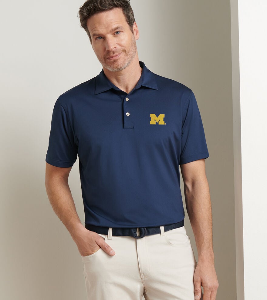 Michigan Solid Performance Jersey Polo image number 1