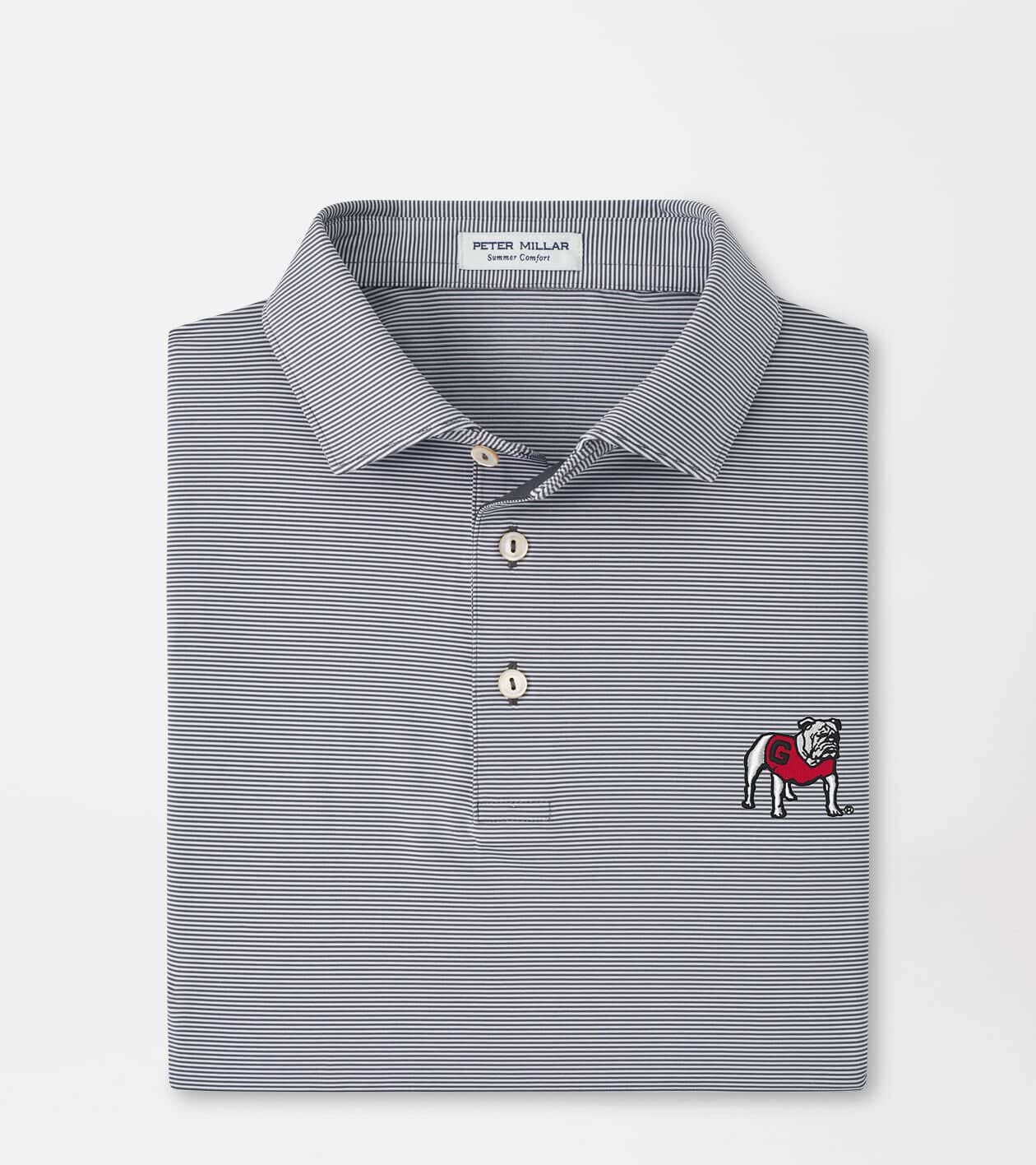 Georgia Standing Bulldog Jubilee Stripe Performance Polo | Men's
