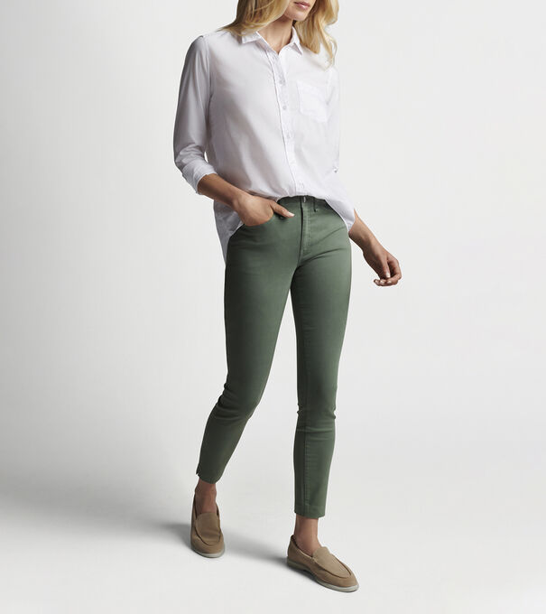 Garment Dyed Cotton Button-Up Blouse