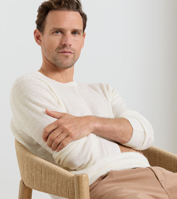 Crosswinds Textured Crewneck Sweater