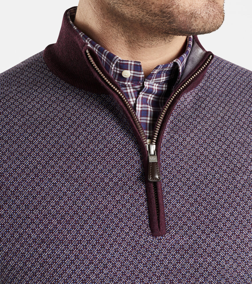 Diamond Jacquard Quarter-Zip Sweater image number 5