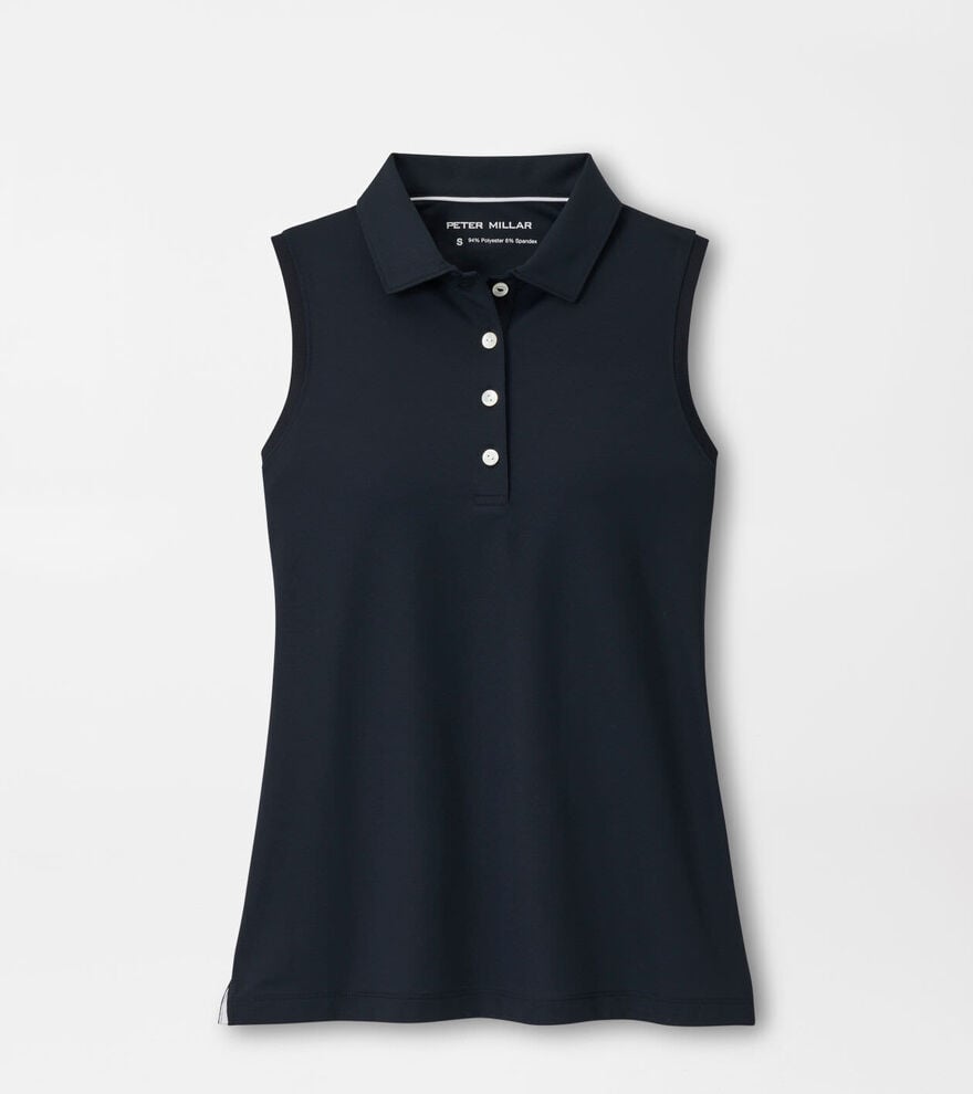 Women's Banded Sport Mesh Sleeveless Button Polo image number 1