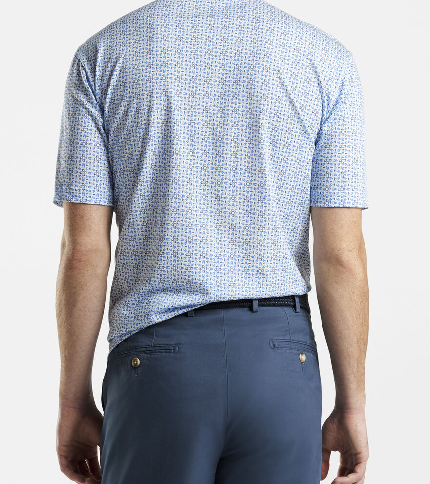 Mules & Skulls Aqua Cotton Polo image number 3