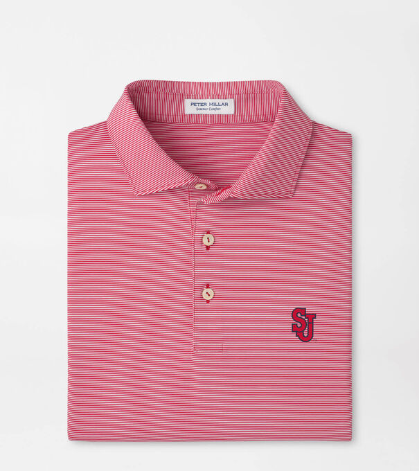 St. Johns University Jubilee Stripe Performance Polo