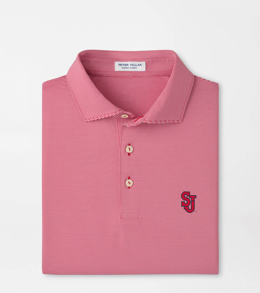 St. Johns University Jubilee Stripe Performance Polo