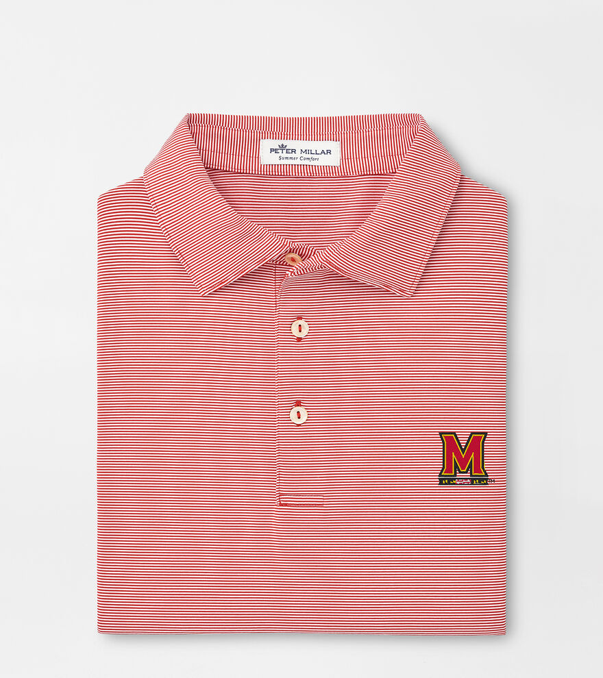 Maryland "M" Jubilee Stripe Performance Polo image number 1