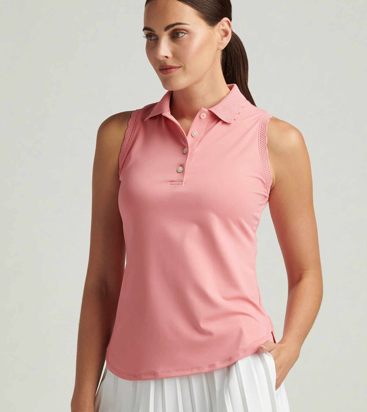 Opal Sleeveless Stretch Jersey Polo | Women's Tops | Peter