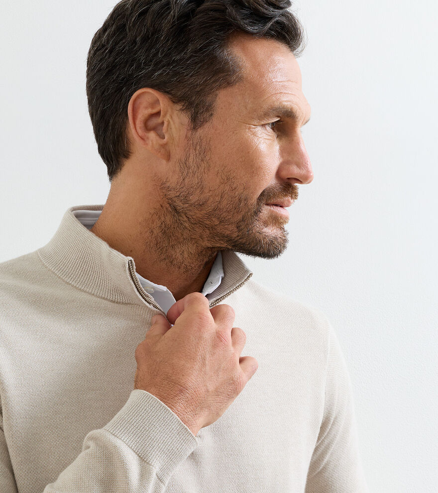 Coolspun Lite Birdseye Quarter Zip Sweater image number 4