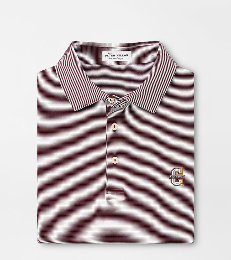 College of Charleston Jubilee Stripe Performance Polo image number 1