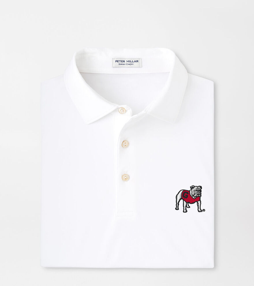 Georgia Standing Bulldog Solid Performance Jersey Polo image number 2