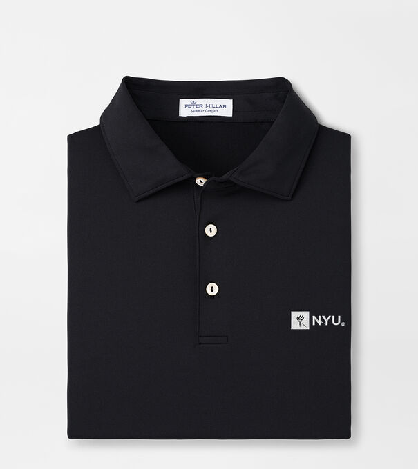 New York University Solid Performance Jersey Polo (Sean Self Collar)