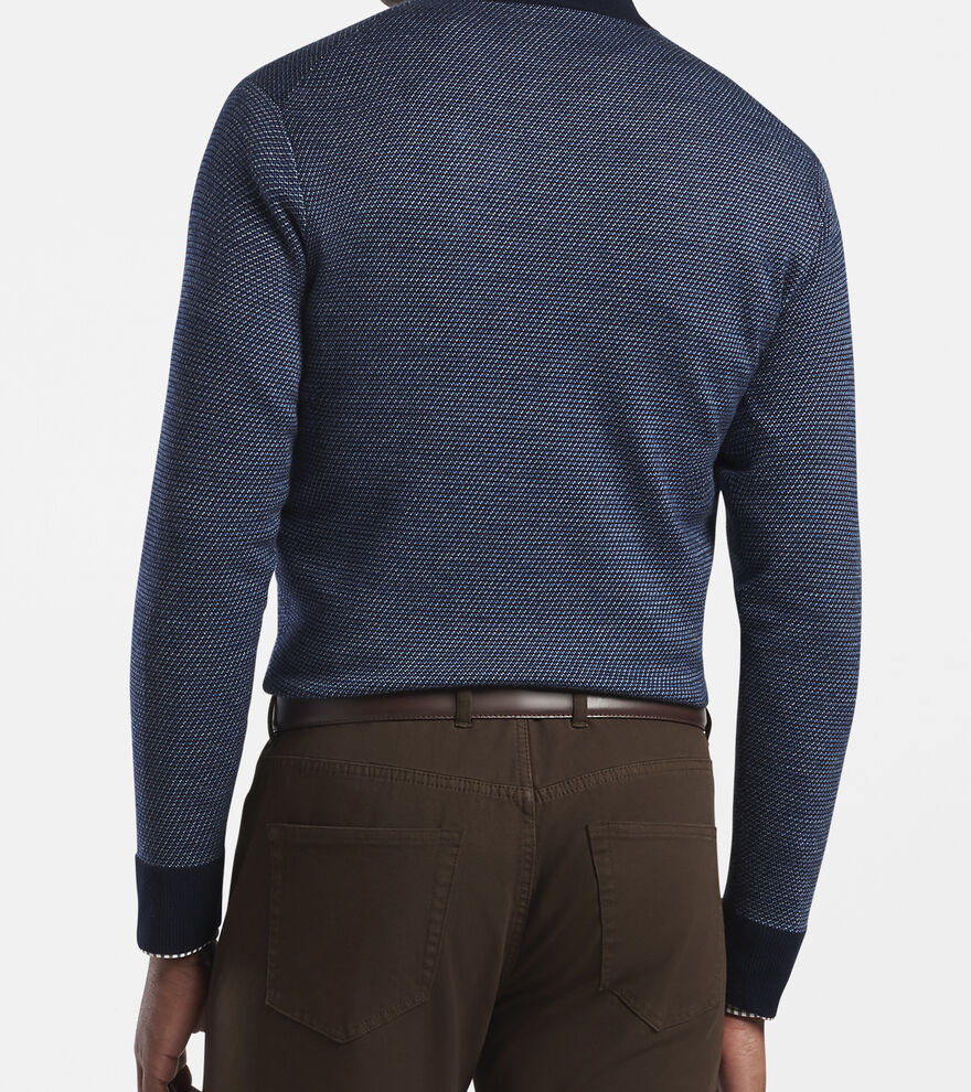Wool Jacquard Quarter-Zip Sweater image number 3