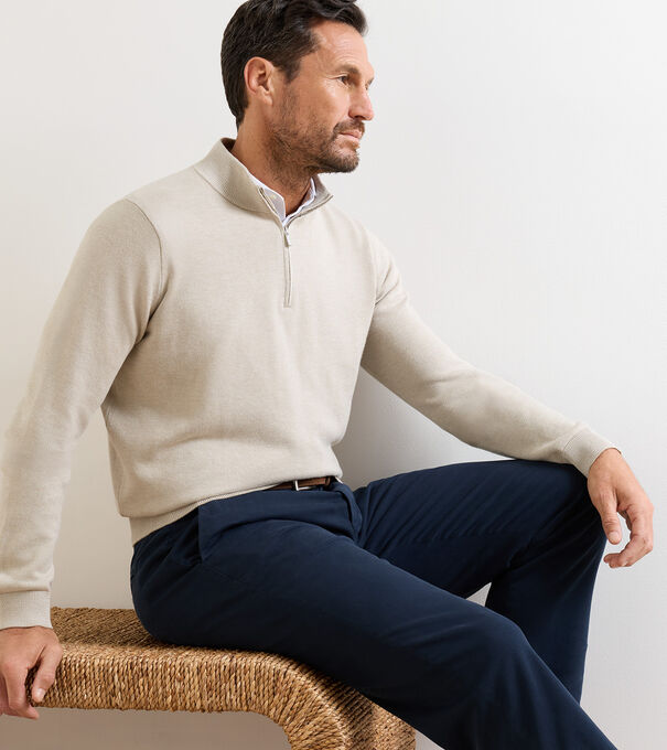 Coolspun Lite Birdseye Quarter Zip Sweater