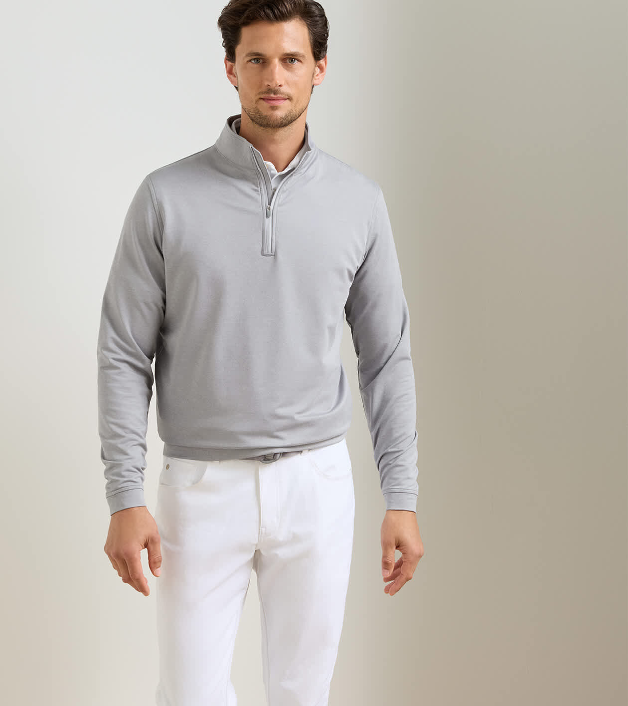 Perth Mélange Performance Quarter-Zip | Men's Pullovers | Peter Millar