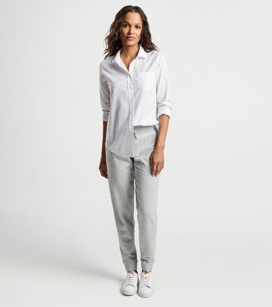 Garment-Dyed Cotton Button Up Blouse image number 2