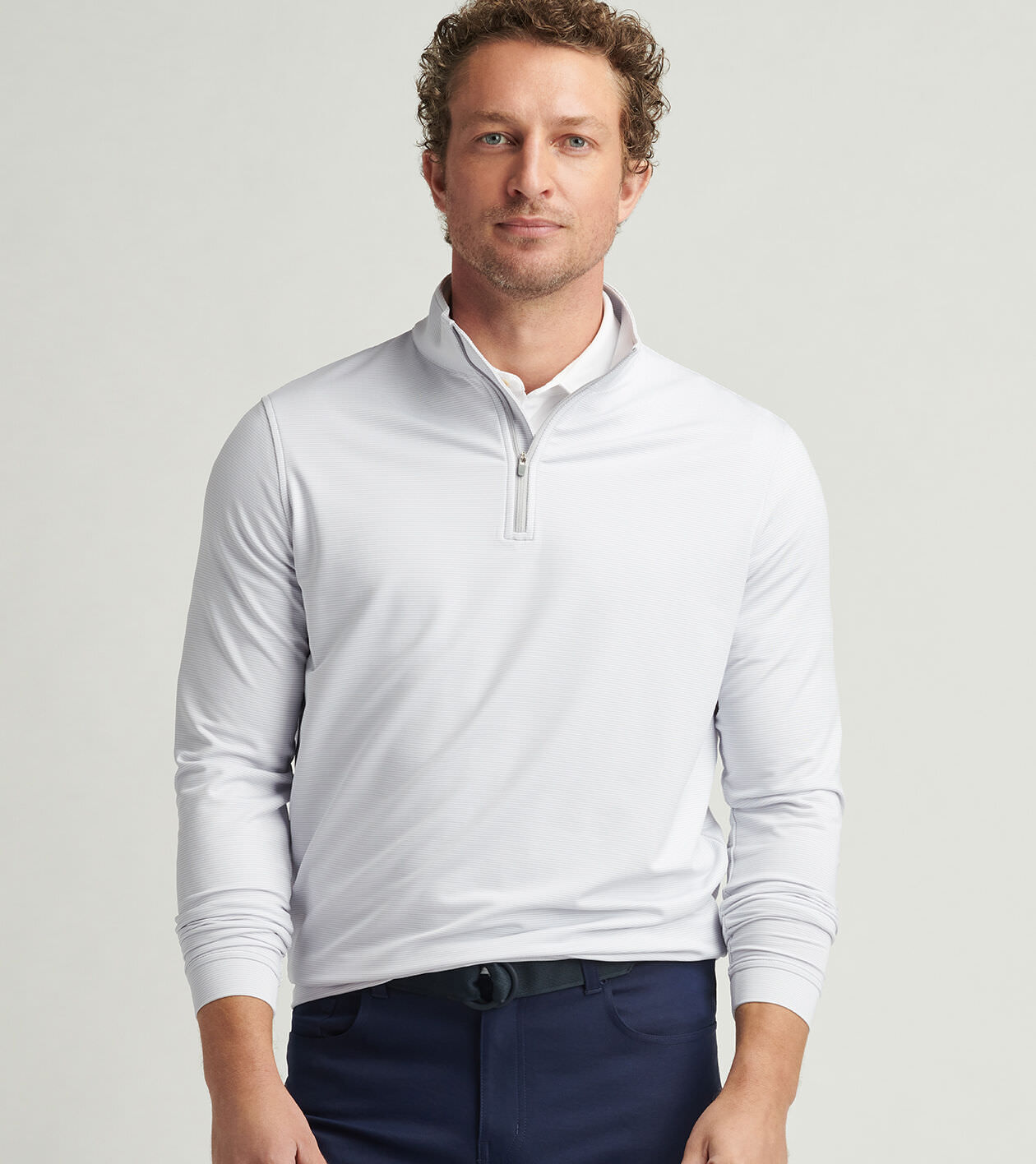 Perth Sugar Stripe Performance Quarter-Zip | Men's Pullovers