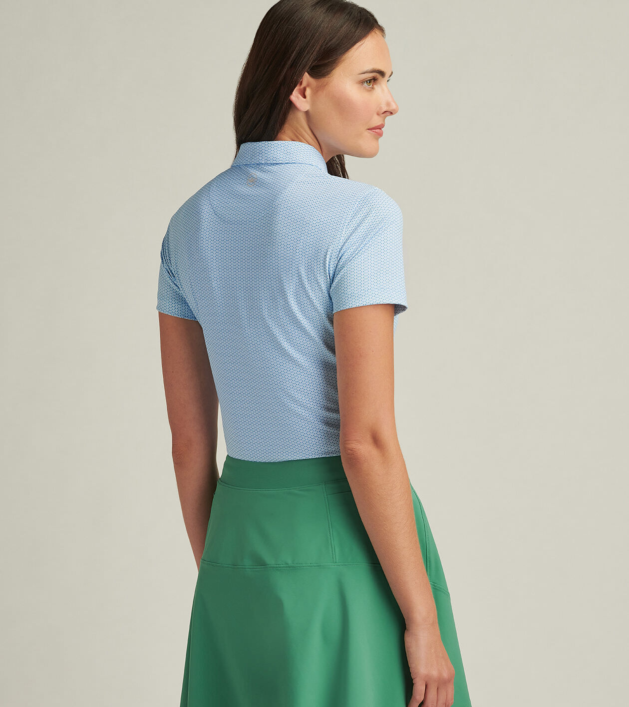 【お気に入り】 Short-Sleeve Neat Trillium Button Tops Women's | Polo トップス