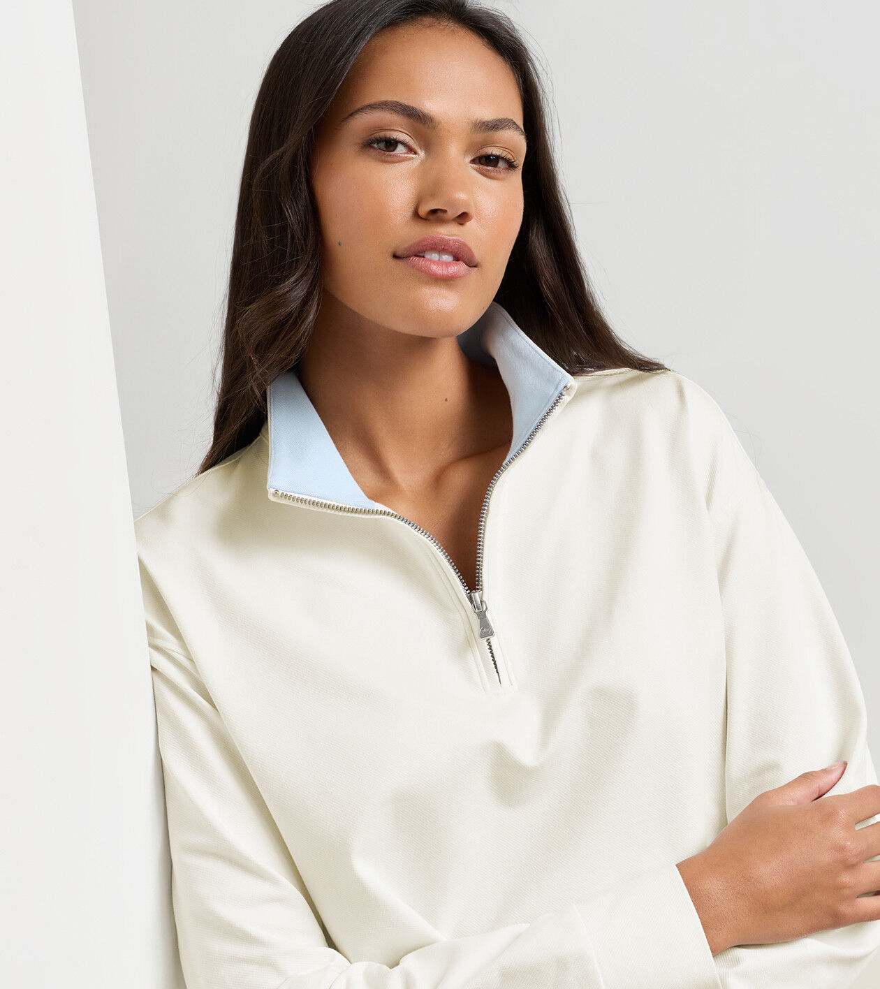 Coolspun Lite Cotton Quarter-Zip Pullover | Women's Tops | Peter