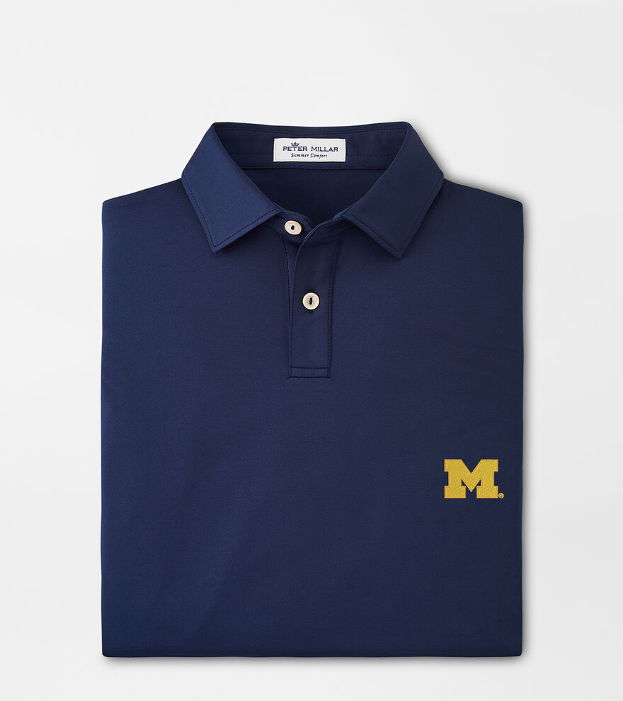 Michigan Youth Solid Performance Jersey Polo image number 1