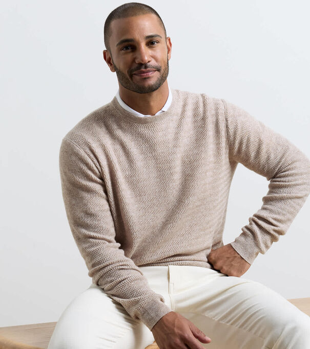 Crosswinds Textured Crewneck Sweater