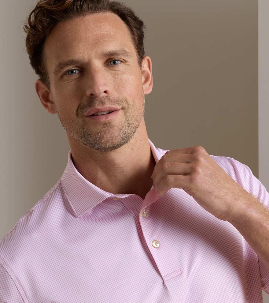 Gingham Performance Jersey Polo image number 5