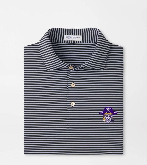East Carolina University Vault Tiebreaker Performance Jersey Stripe Polo