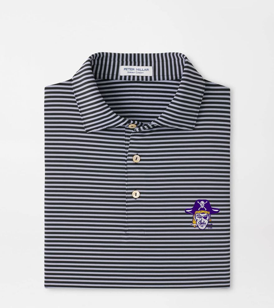 East Carolina University Vault Tiebreaker Performance Jersey Stripe Polo