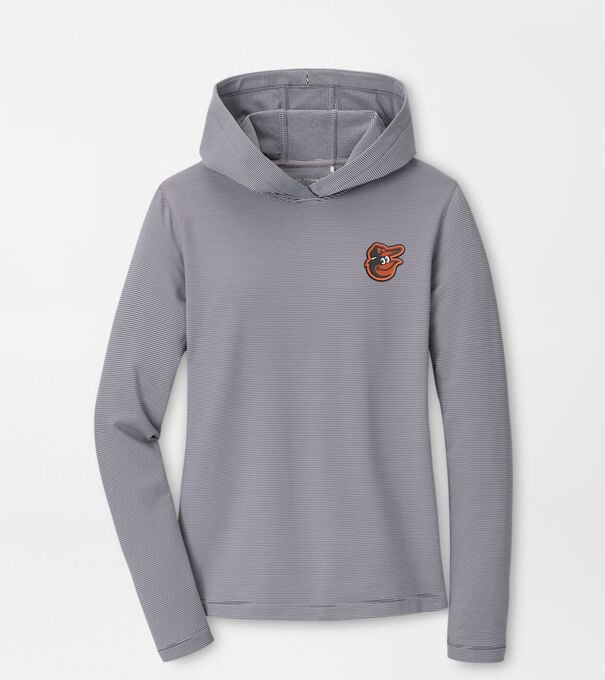 Baltimore Orioles Women's Pine Sugar Stripe Performance Hoodie