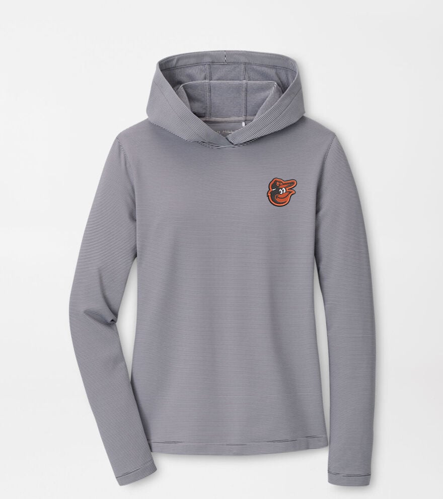 Baltimore Orioles Women's Pine Sugar Stripe Performance Hoodie image number 1