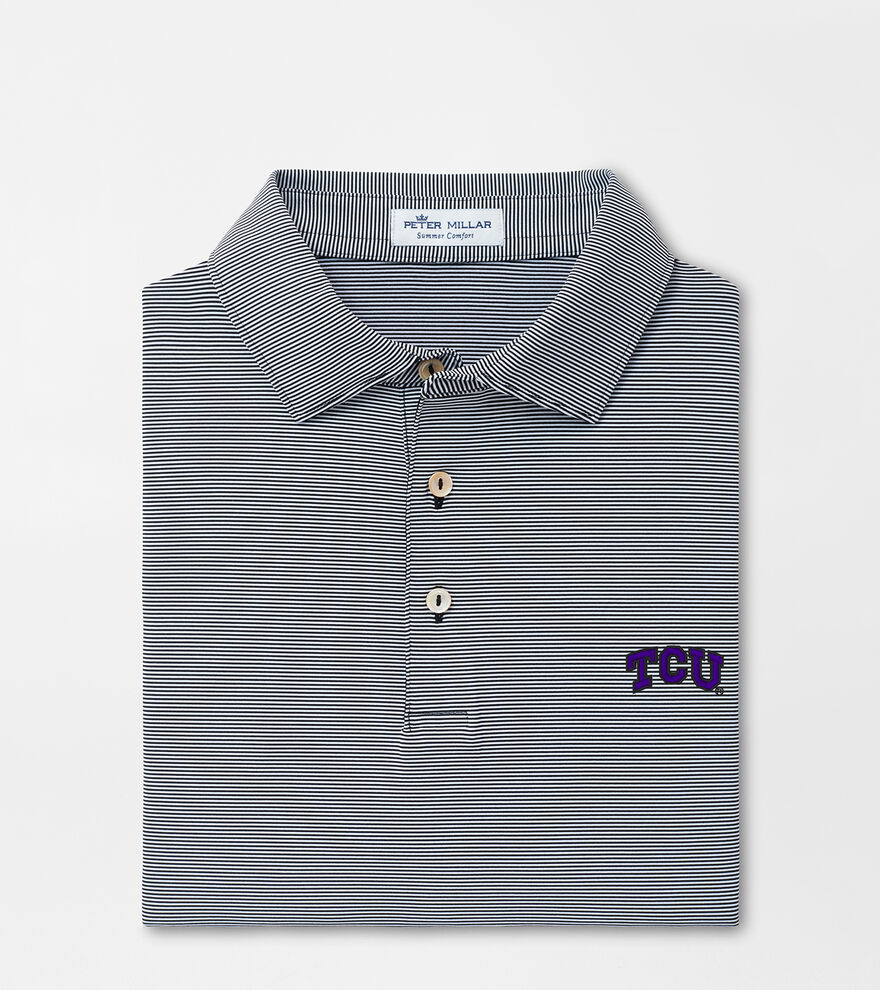 TCU Jubilee Stripe Performance Polo Men's Collegiate Apparel Peter