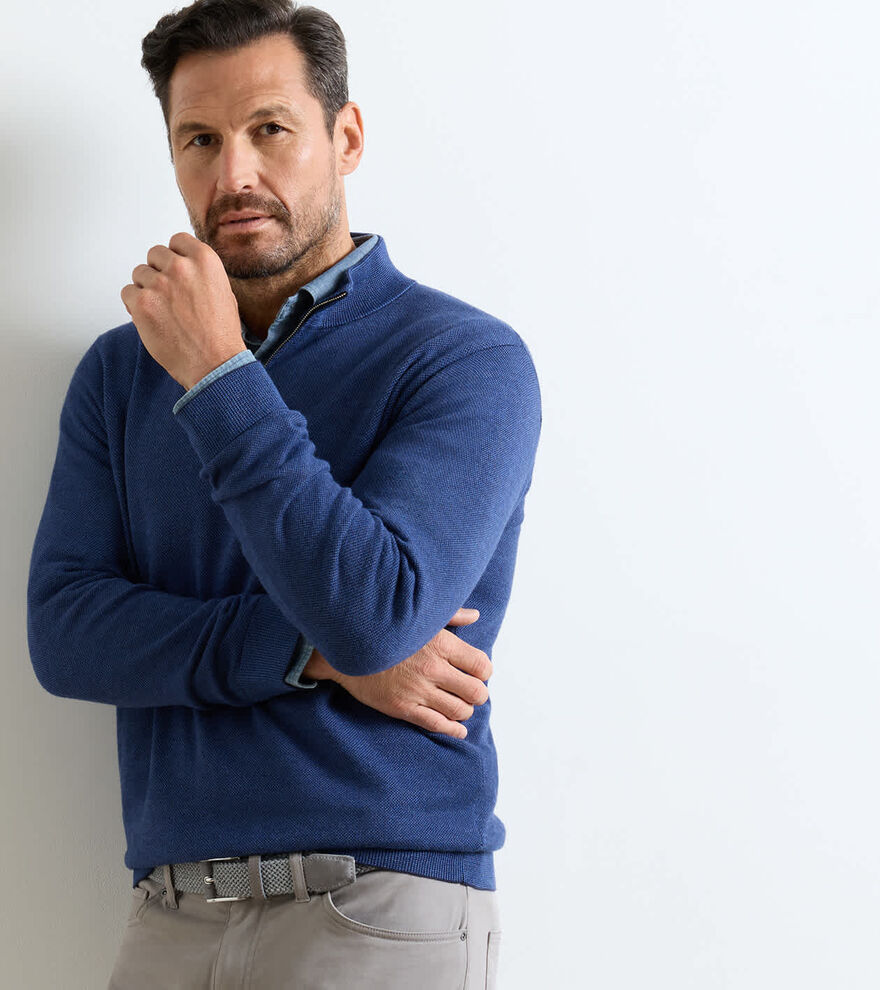 Coolspun Lite Birdseye Quarter Zip Sweater image number 2