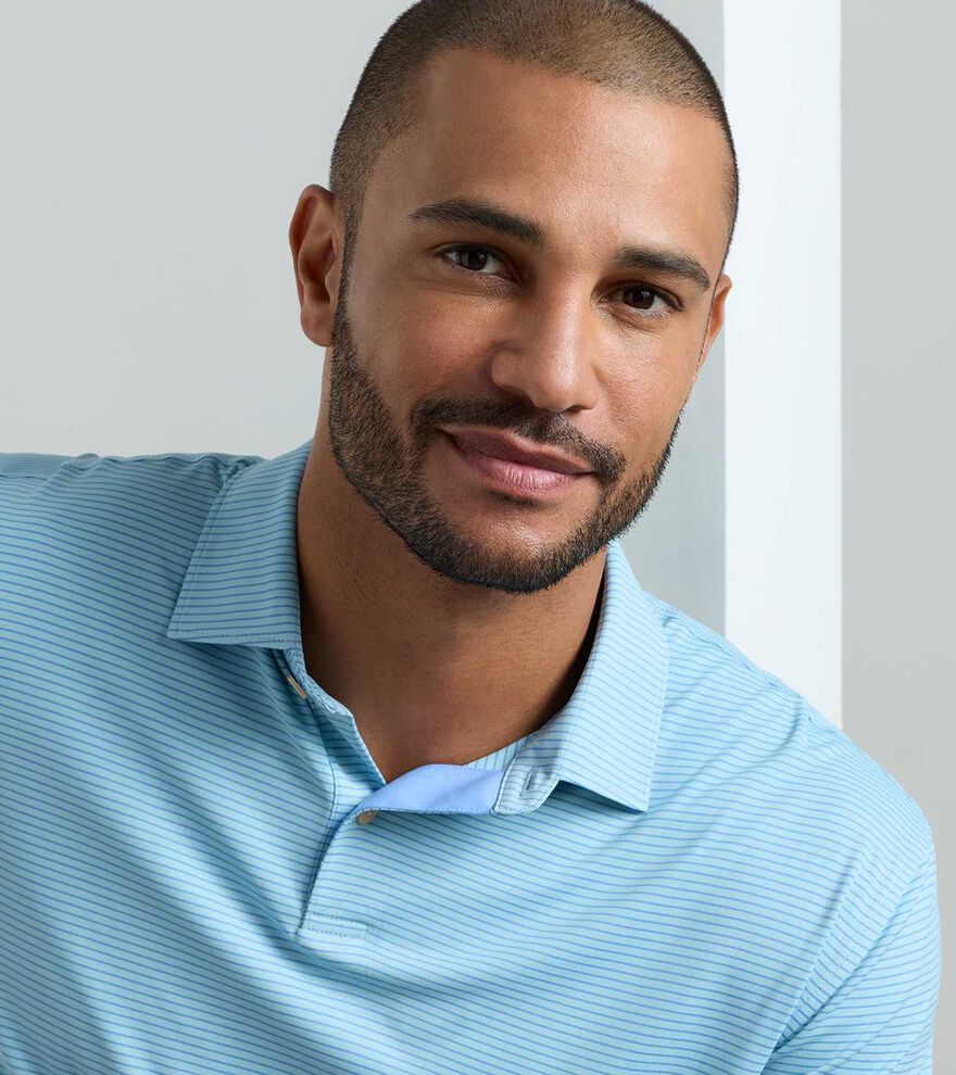 Featherweight Stripe Long-Sleeve Performance Polo - Alternate Image 3