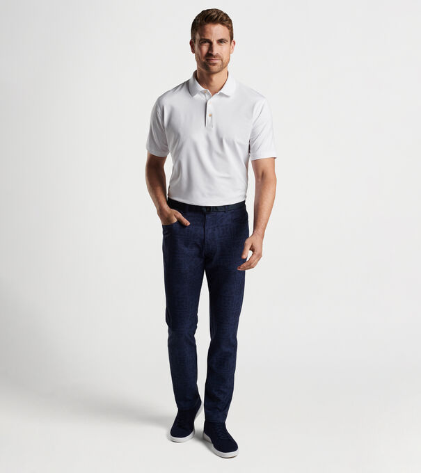 Solid Performance Jersey Polo Knit-Collar