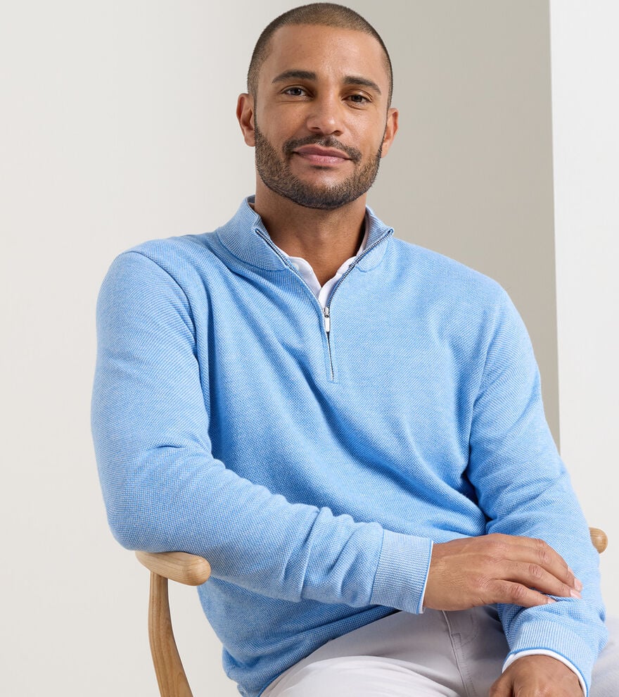 Coolspun Lite Birdseye Quarter Zip Sweater image number 2