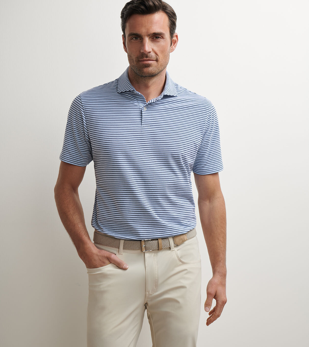 スコッティ・キャメロン ポロシャツ Peter Millar ストライプ S