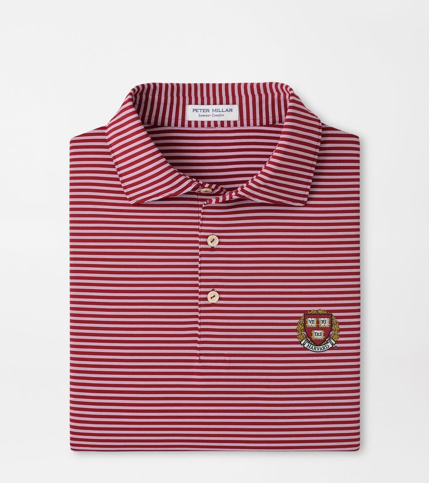 Harvard Tiebreaker Performance Jersey Stripe Polo