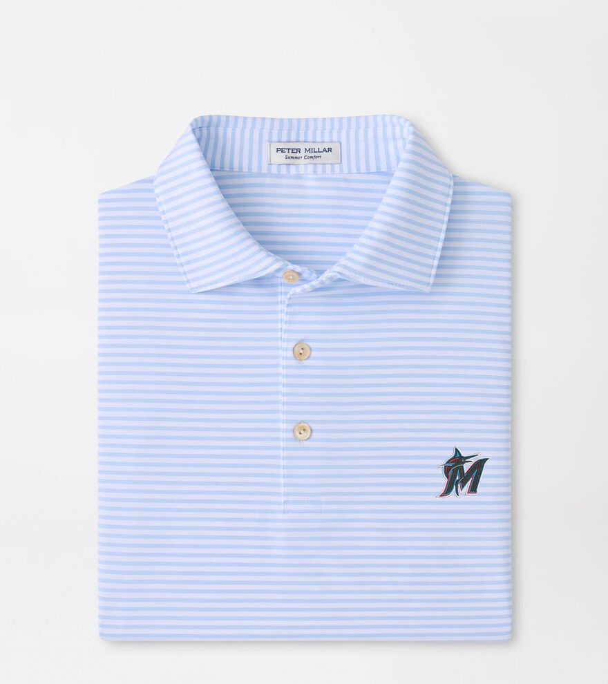Miami Marlins Tiebreaker Performance Jersey Stripe Polo