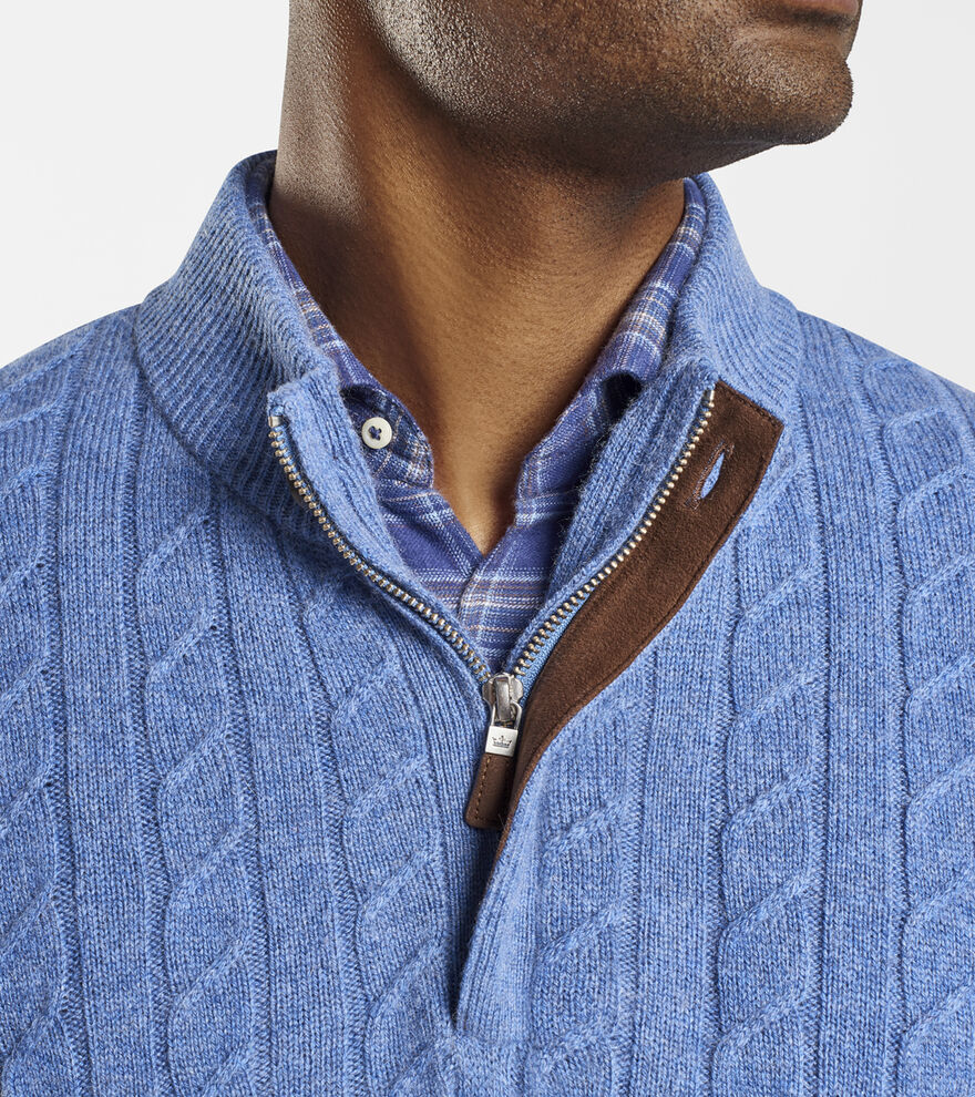 Wool Cable Quarter-Zip image number 5