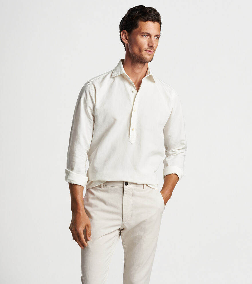 Teo Cotton Linen Blend Sport Shirt image number 5