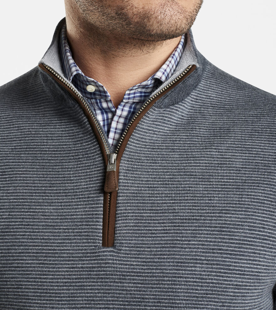 Needle-Stripe Wool Quarter-Zip image number 5