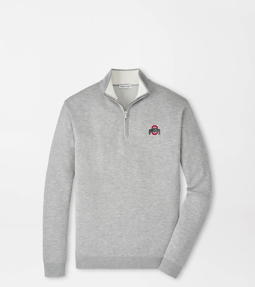 The Ohio State Coolspun Lite Cotton Quarter-Zip Sweater image number 1