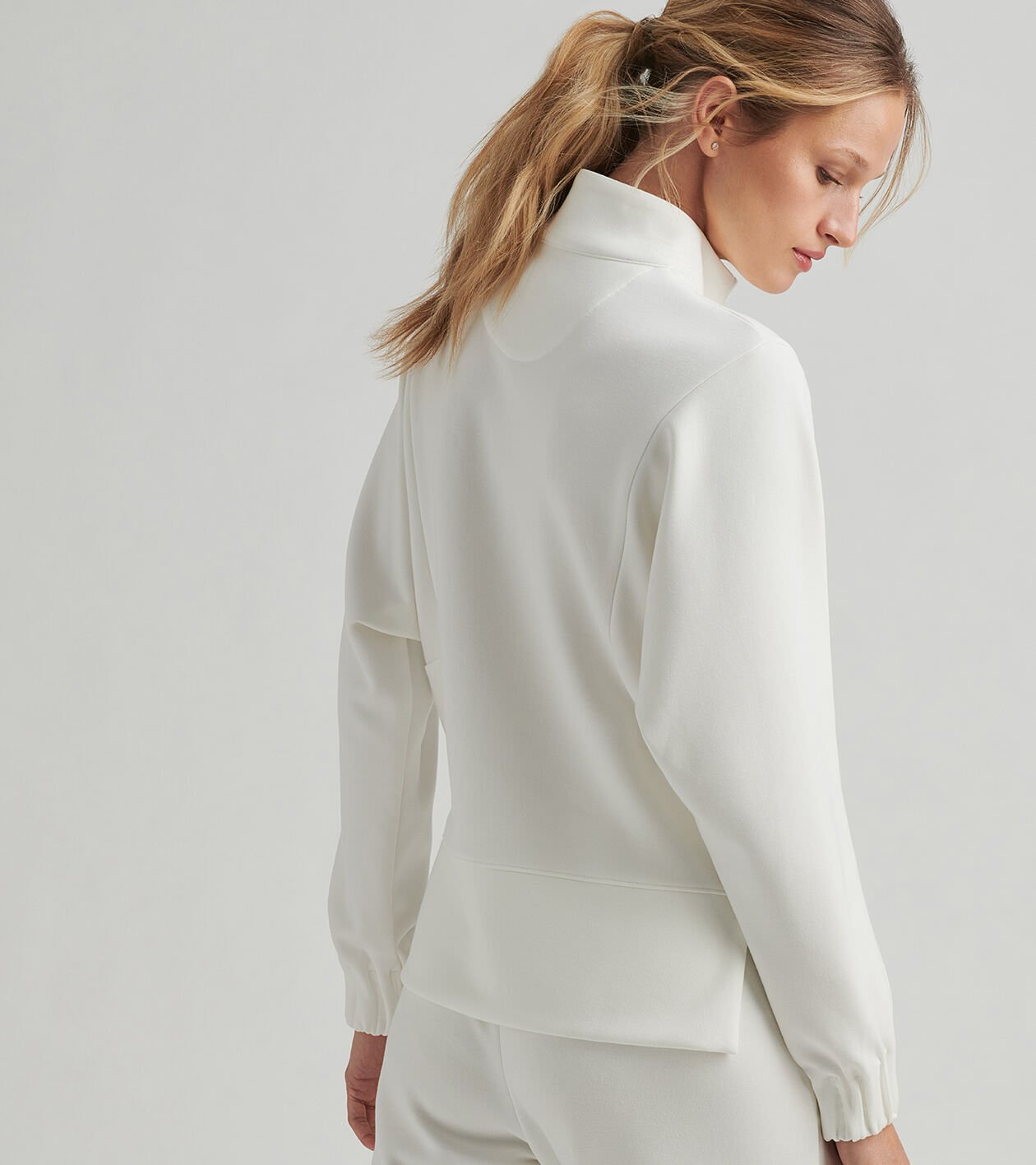 Women's Quarter Zip Striped Oversized Collar Pullover