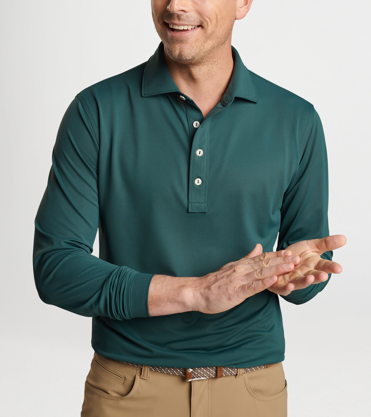 Soul Long Sleeve Performance Mesh Polo Men s Polos Peter Millar