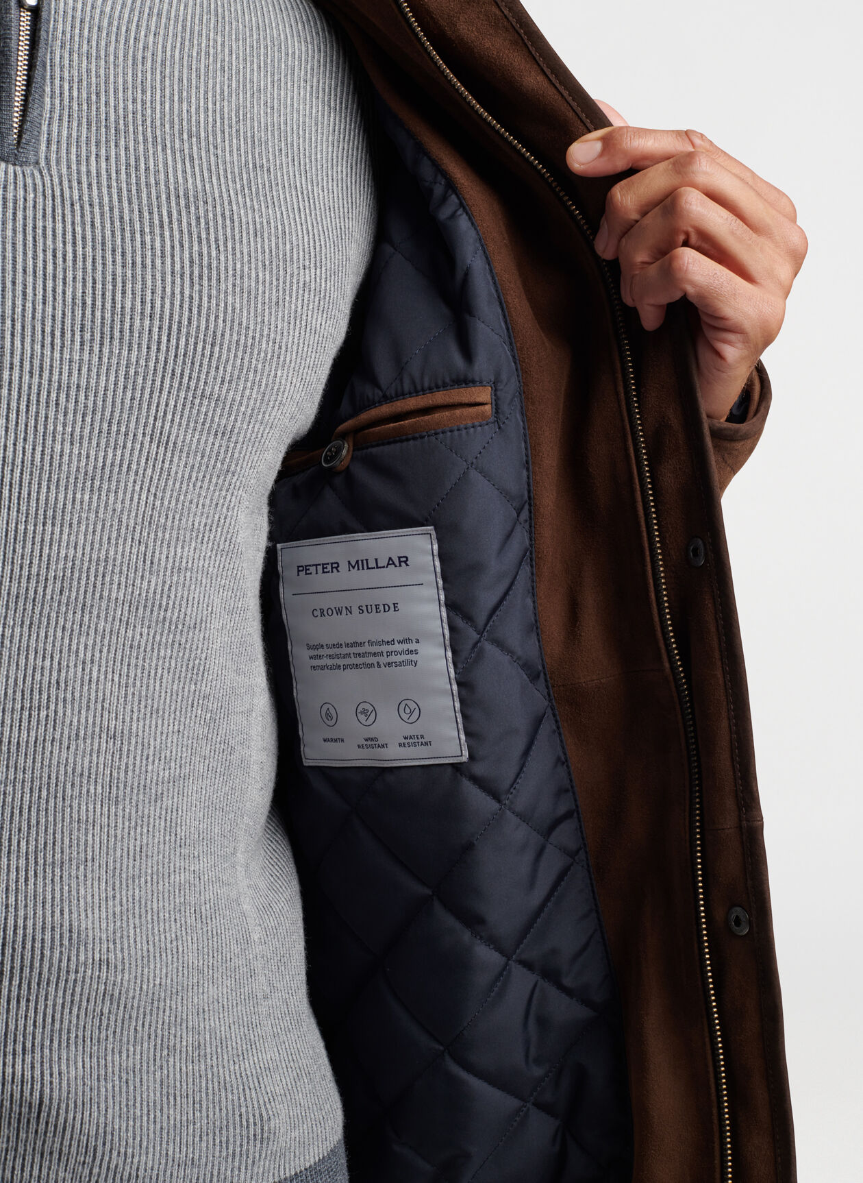 Suffolk Quilted Suede Travel Coat 