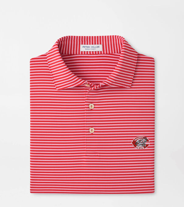 Cooperstown Cincinnati Reds Tiebreaker Performance Jersey Stripe Polo