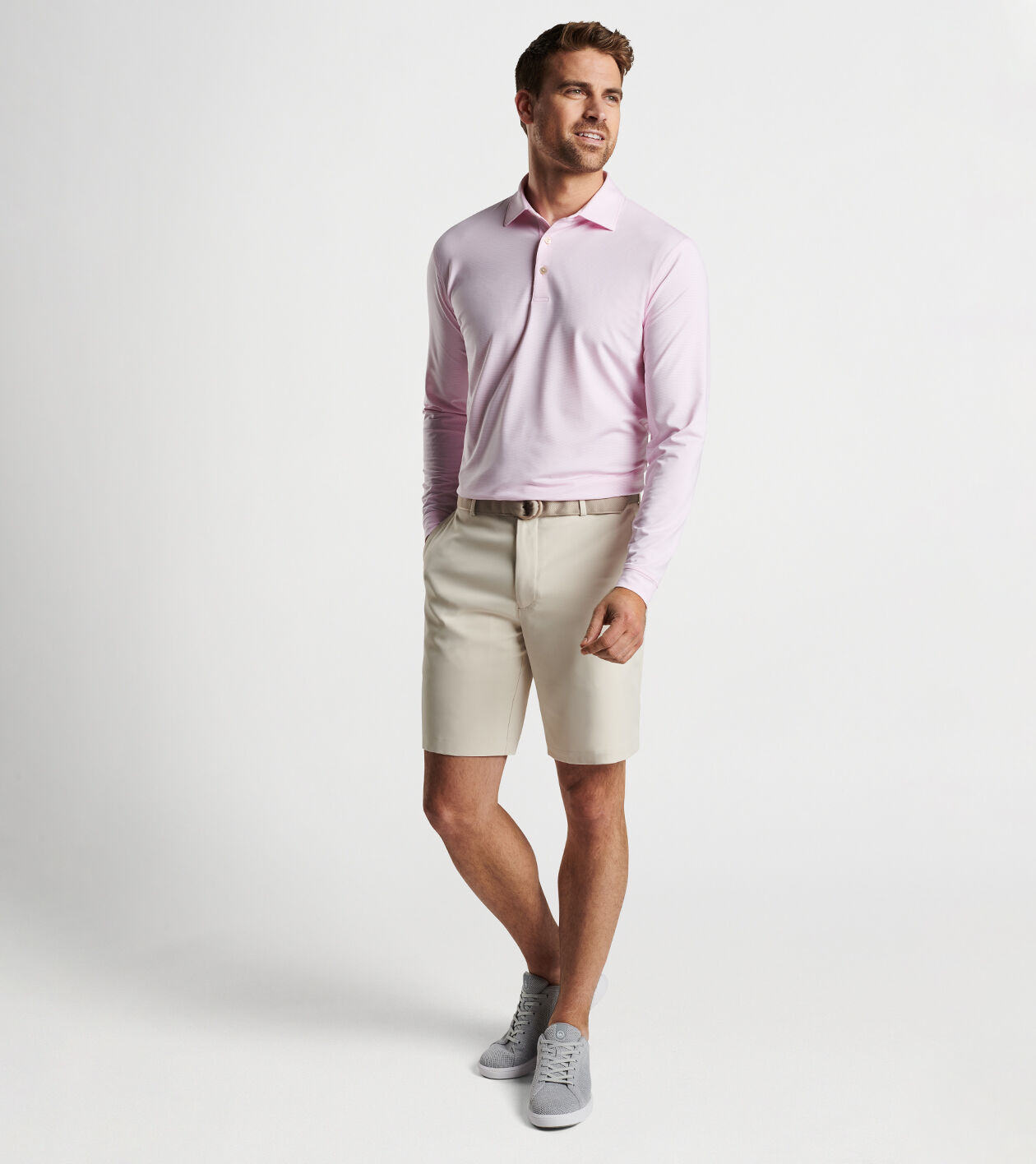 Long sleeve polo shorts clearance